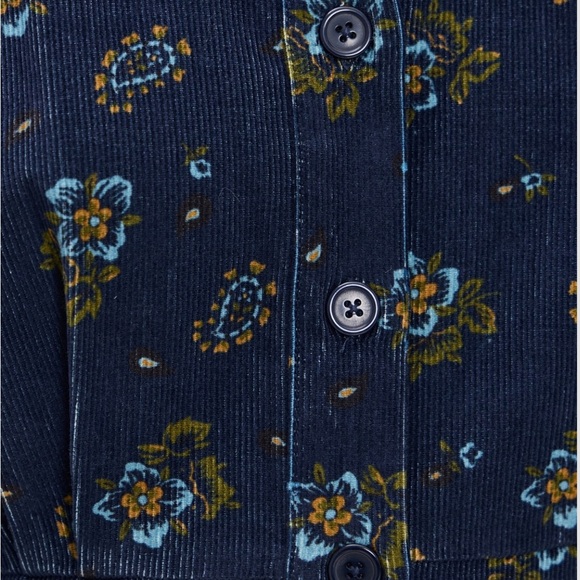 SEA Briar Corduroy Short Sleeve Button Down Dress in Navy - Picture 5 of 9